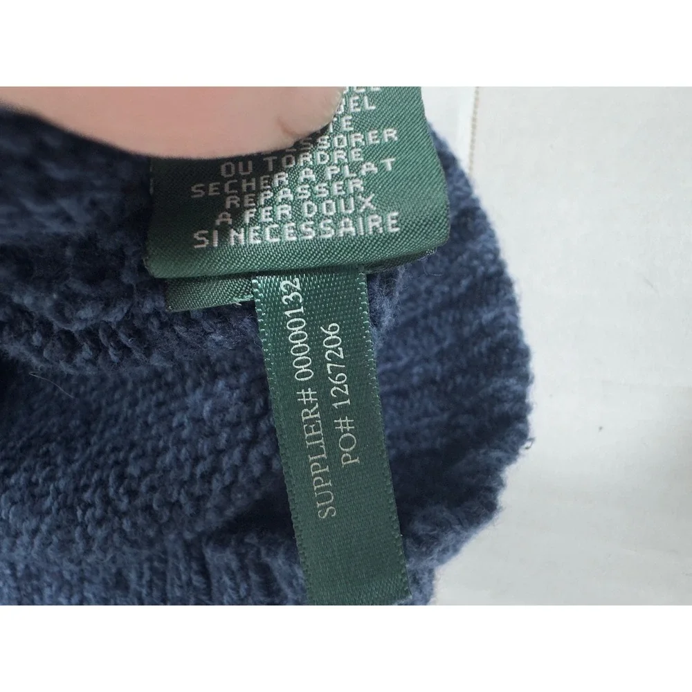 Lauren Jeans Co Ralph‎ Lauren Cowl Neck Sweater Blue  Womens M Prep Coastal lUX